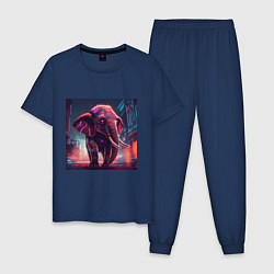 Мужская пижама Кибер-слон в свете неона