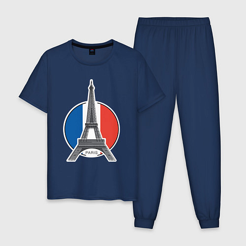 Мужская пижама Мой Париж / Тёмно-синий – фото 1