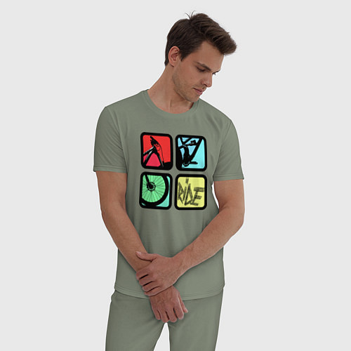 Мужская пижама Кататься / Авокадо – фото 3