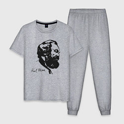 Пижама хлопковая мужская Karl Marx, цвет: меланж