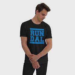 Пижама хлопковая мужская Run Dallas Mavericks, цвет: черный — фото 2