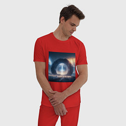 Пижама хлопковая мужская Ледяной портал, цвет: красный — фото 2