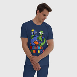Пижама хлопковая мужская Радужные друзья игра, цвет: тёмно-синий — фото 2