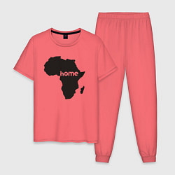 Пижама хлопковая мужская Africa home, цвет: коралловый