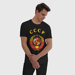 Пижама хлопковая мужская CCCР Пролетарии, цвет: черный — фото 2