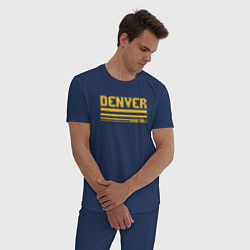 Пижама хлопковая мужская Basketball Denver, цвет: тёмно-синий — фото 2