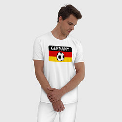 Пижама хлопковая мужская Football Germany, цвет: белый — фото 2