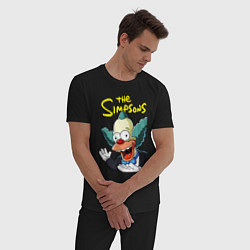 Пижама хлопковая мужская Krusty the clown, цвет: черный — фото 2