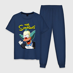 Пижама хлопковая мужская Krusty the clown, цвет: тёмно-синий