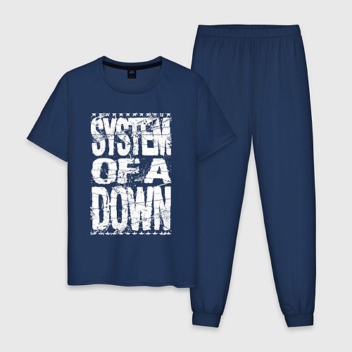 Мужская пижама System of a down - stencil / Тёмно-синий – фото 1