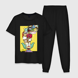 Пижама хлопковая мужская Симпсоны - Красти, цвет: черный