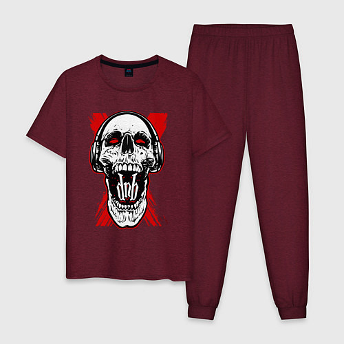 Мужская пижама DnB skull / Меланж-бордовый – фото 1