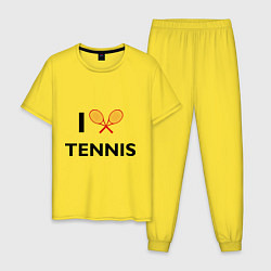 Пижама хлопковая мужская I Love Tennis, цвет: желтый