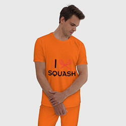 Пижама хлопковая мужская I Love Squash, цвет: оранжевый — фото 2