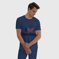 Пижама хлопковая мужская I Love Squash, цвет: тёмно-синий — фото 2