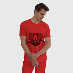 Пижама хлопковая мужская Tennis, цвет: красный — фото 2