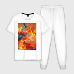 Пижама хлопковая мужская Прошел огонь и воду, цвет: белый