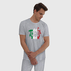 Пижама хлопковая мужская Привет Италия, цвет: меланж — фото 2