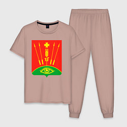 Пижама хлопковая мужская Глазовский район, цвет: пыльно-розовый