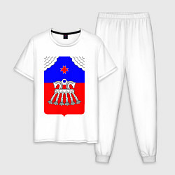 Пижама хлопковая мужская Граховский район, цвет: белый