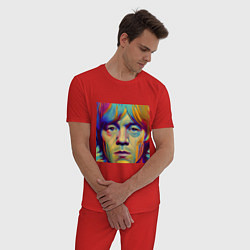 Пижама хлопковая мужская Brian Jones Digital Portret, цвет: красный — фото 2