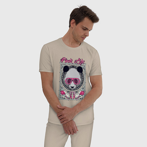 Мужская пижама Pinkie Panda / Миндальный – фото 3