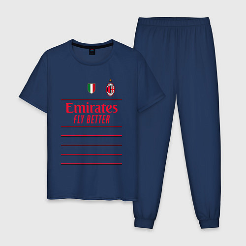 Мужская пижама ФК Милан форма 2223 гостевая / Тёмно-синий – фото 1