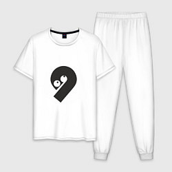 Пижама хлопковая мужская Number 009, цвет: белый