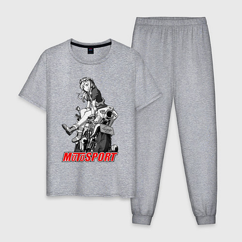 Мужская пижама Moto girl / Меланж – фото 1