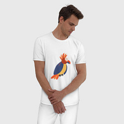Пижама хлопковая мужская Веселый попугай, цвет: белый — фото 2