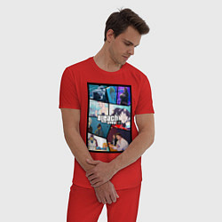 Пижама хлопковая мужская Блич в стиле гта, цвет: красный — фото 2