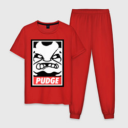 Пижама хлопковая мужская Pudge Poster, цвет: красный