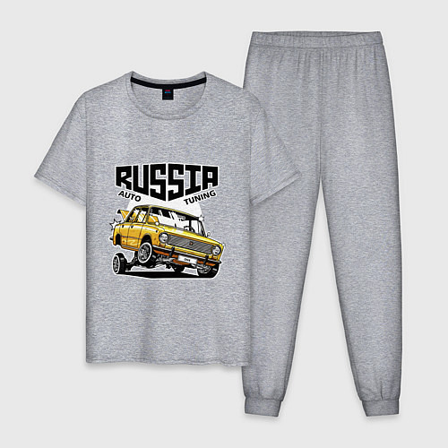 Мужская пижама Russia tuning car / Меланж – фото 1