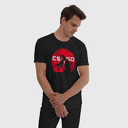 Пижама хлопковая мужская Red CSGO, цвет: черный — фото 2