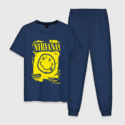 Пижама хлопковая мужская Nirvana theater, цвет: тёмно-синий
