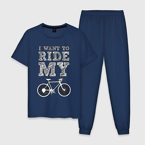 Мужская пижама I want my bike / Тёмно-синий – фото 1
