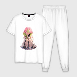 Пижама хлопковая мужская Kanroji-tan, цвет: белый