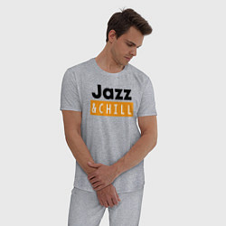 Пижама хлопковая мужская Jazz and chill, цвет: меланж — фото 2