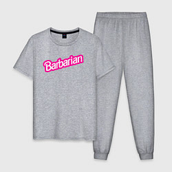 Пижама хлопковая мужская Барби варвар - барбариан, цвет: меланж