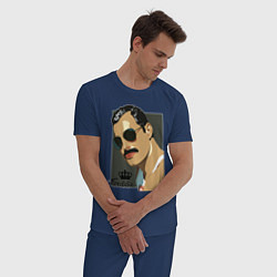 Пижама хлопковая мужская Freddie head, цвет: тёмно-синий — фото 2