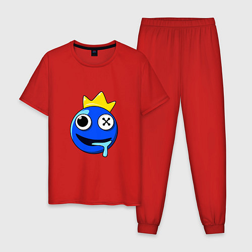 Мужская пижама Радужные друзья Синий голова / Красный – фото 1