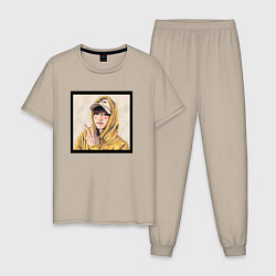 Пижама хлопковая мужская Хан Джи Сон - Stray Kids, цвет: миндальный