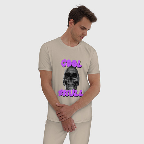 Мужская пижама Cool Skull / Миндальный – фото 3