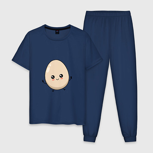 Мужская пижама Яйцо смайл / Тёмно-синий – фото 1