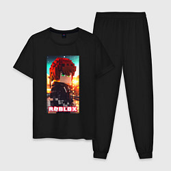 Пижама хлопковая мужская Roblox man, цвет: черный