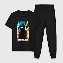 Пижама хлопковая мужская Roblox cyberpunk, цвет: черный