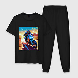 Мужская пижама Мотоциклист в пустыне
