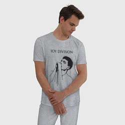 Пижама хлопковая мужская Йен Кёртис Joy Division, цвет: меланж — фото 2