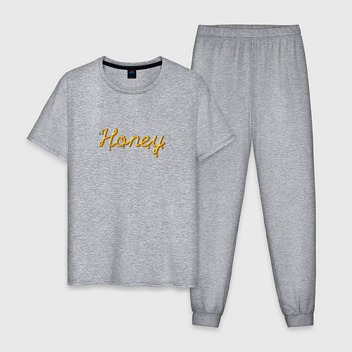 Мужская пижама Медовый шрифт Honey / Меланж – фото 1