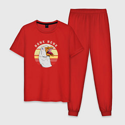 Пижама хлопковая мужская Honk honk retro, цвет: красный
